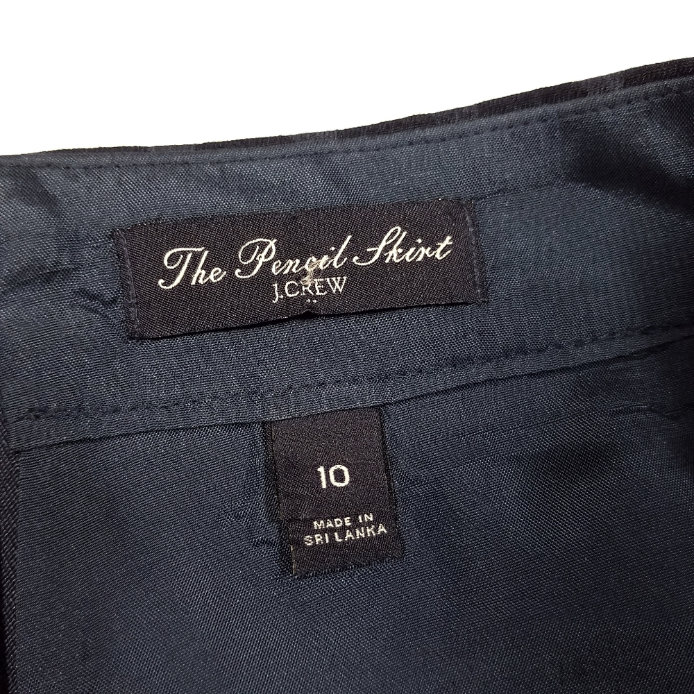 J.Crew Navy Blue Polka Dot Pencil Skirt - Picture 5 of 6